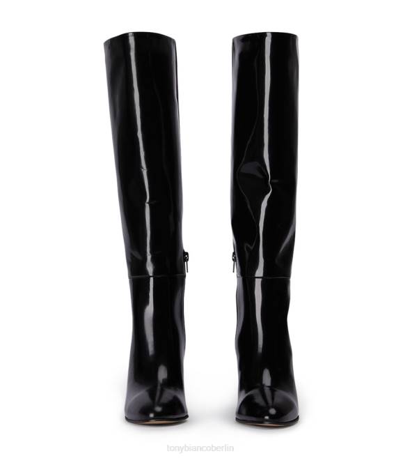 kniehohe Stiefel| de Tony Bianco Frauen Boss-Kalbsstiefel Schwarz hochglänzend 4624437